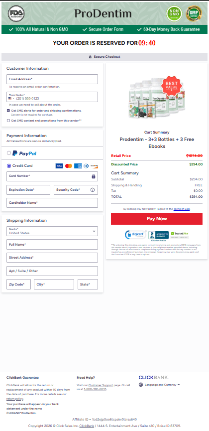 Secure Order Form